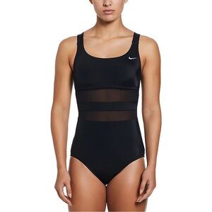 NWT Women’s NIKE V-Back one piece black swimsuit- Size XS